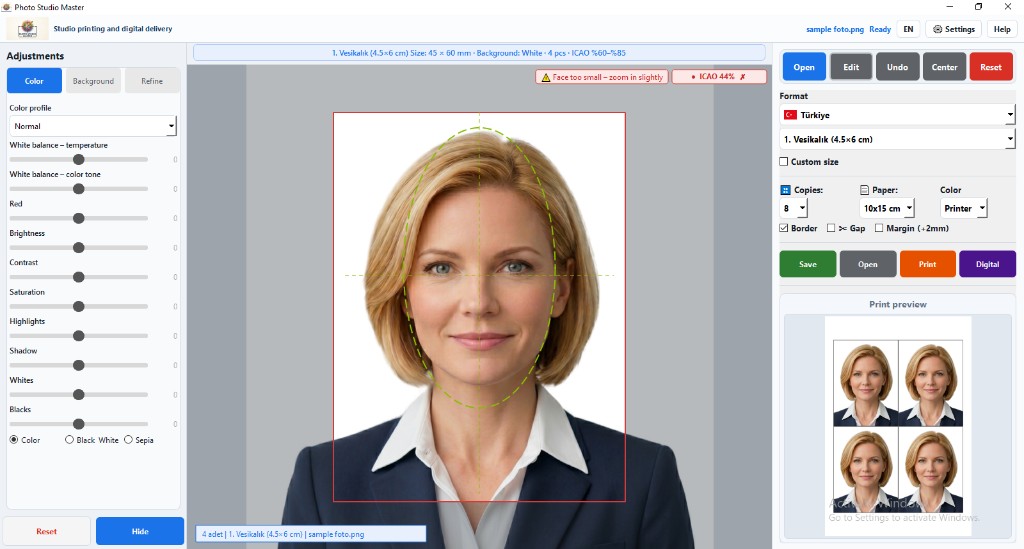 Photo Studio Master application screenshot